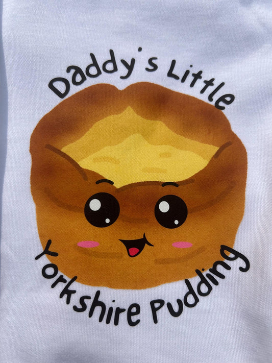 Daddy’s Little Yorkshire Pudding Babygrow - new baby, newborn, christening, birth,
