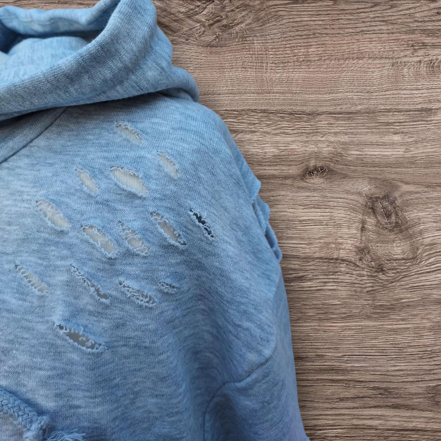 Fierce Rock Chick Hoodie – Distressed Grey Streetwear, Alternative Clothing for Him or Her, Vintage Vibe,