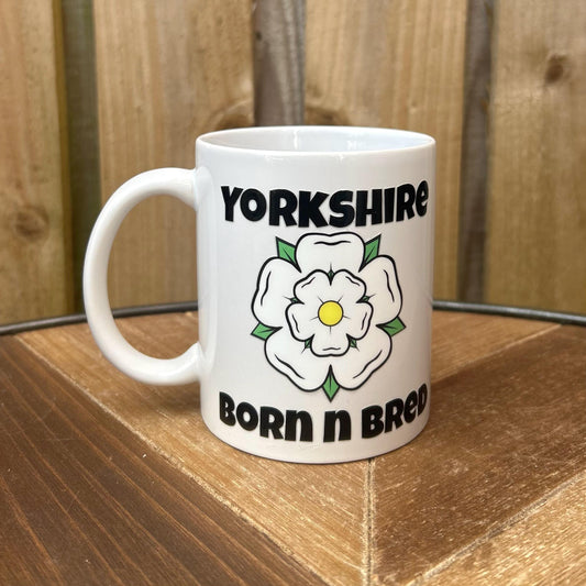 Yorkshire Born 'n' Bred Mug – Proud Yorkshire Gift for Tea & Coffee Lovers, Quirky Gift for any Lad or Lass, Northern Pride in Every Sip.