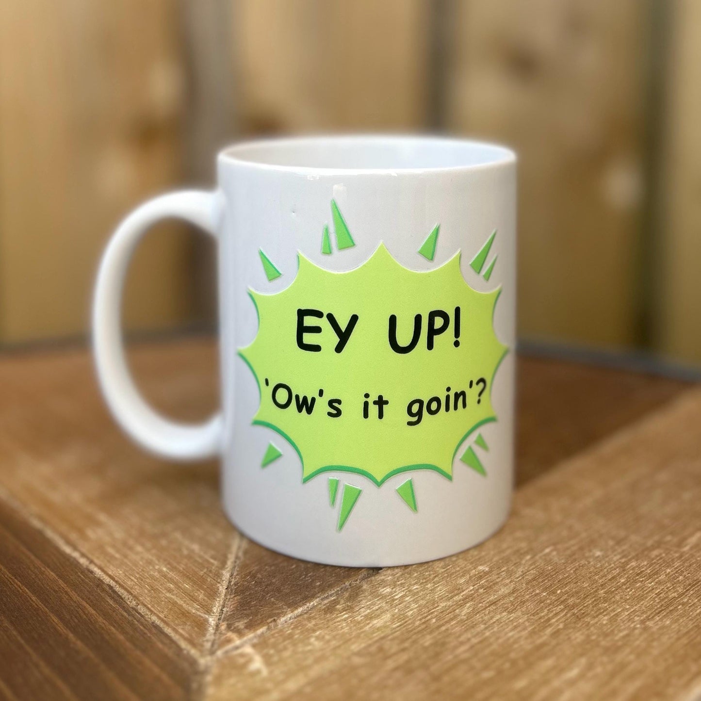 Ey up! Ow's it goin'? – Funny Yorkshire Humor Mug – Charming Gift for Yorkshire Folk, Northern Charm. Yorkshire Greeting, Perfect Gift