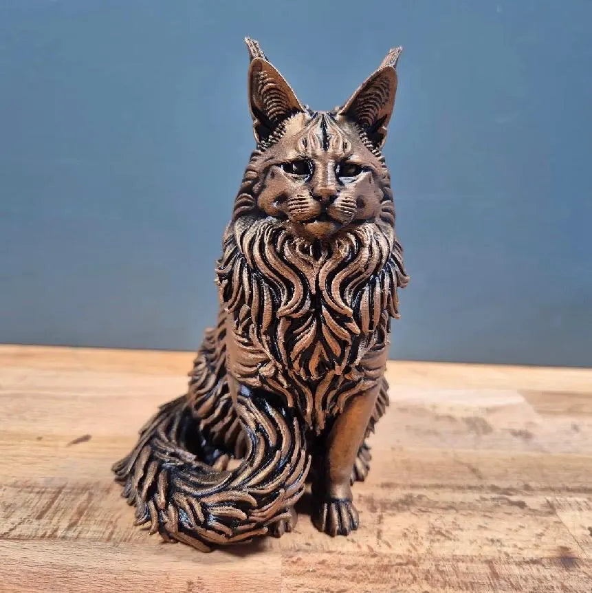 3D Printed Maine Coon Cat Statue