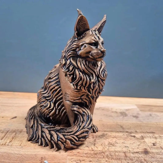 3D Printed Maine Coon Cat Statue